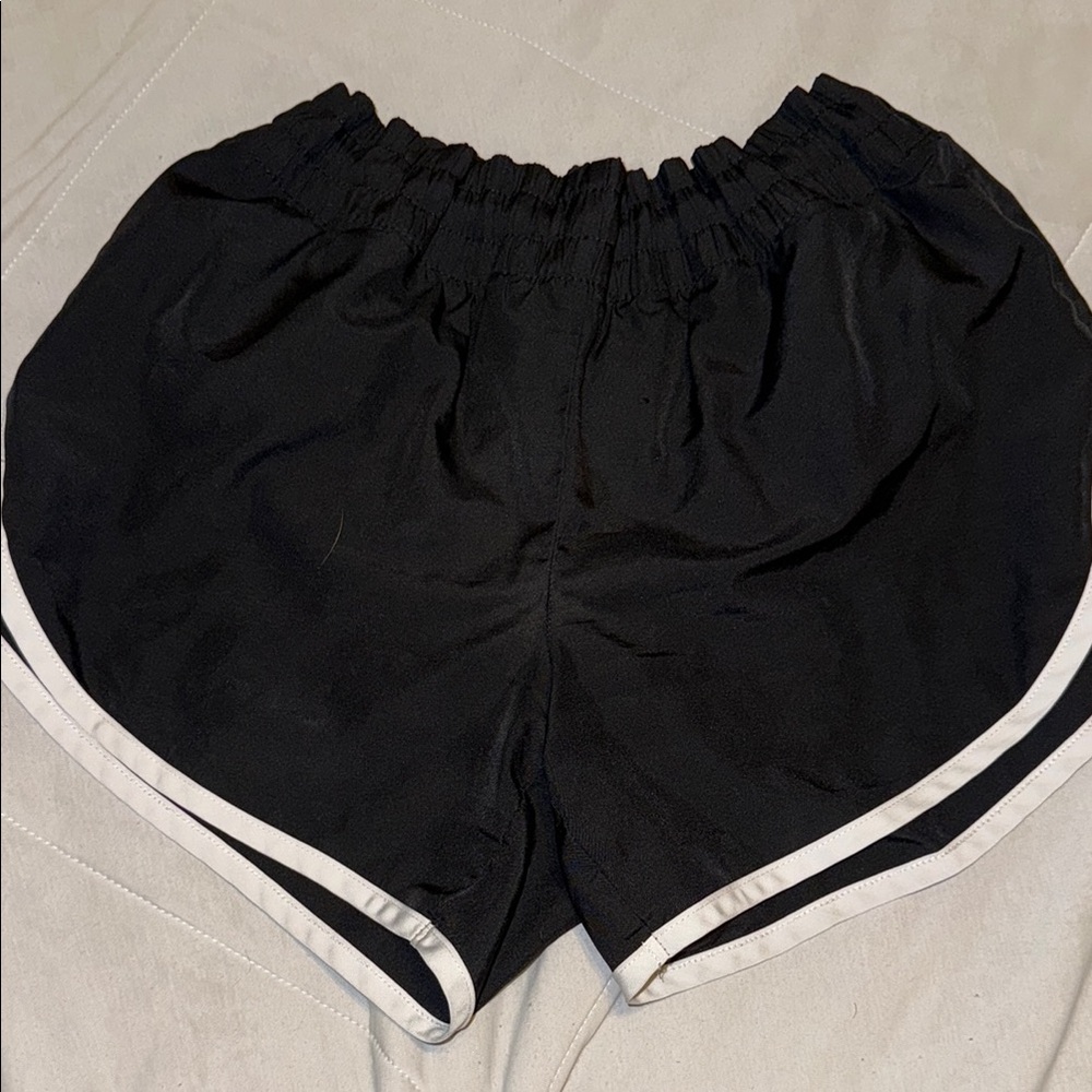 Danskin Now Black and White Athletic Shorts Retro Runner Style